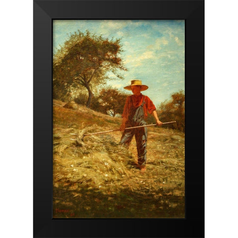 Haymaking Black Modern Wood Framed Art Print by Homer, Winslow