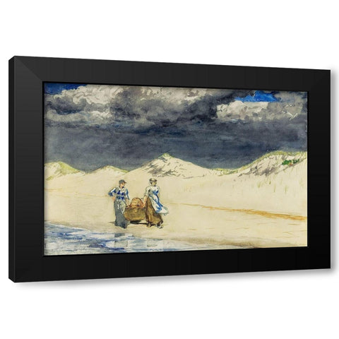 Sand and Sky Black Modern Wood Framed Art Print with Double Matting by Homer, Winslow