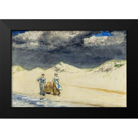 Sand and Sky Black Modern Wood Framed Art Print by Homer, Winslow
