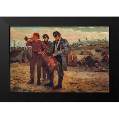 Sounding Reveille Black Modern Wood Framed Art Print by Homer, Winslow