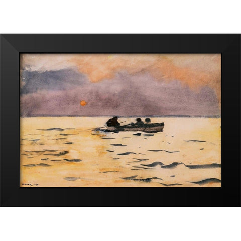 Rowing Home Black Modern Wood Framed Art Print by Homer, Winslow