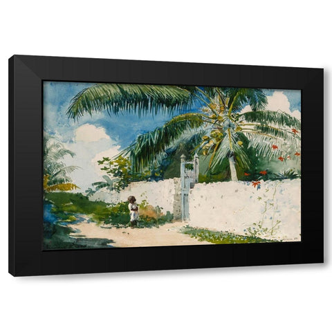 A Garden in Nassau Black Modern Wood Framed Art Print with Double Matting by Homer, Winslow