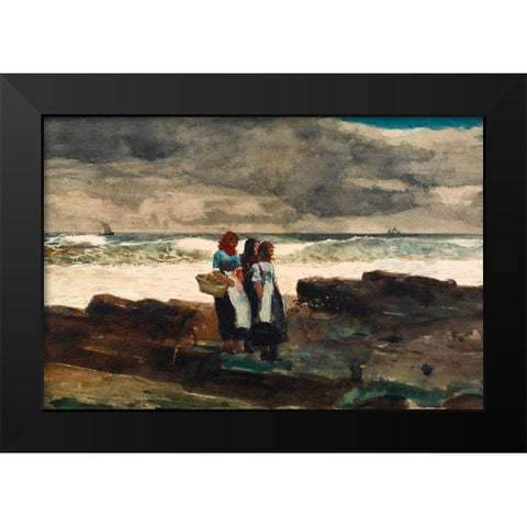 Sun and Clouds Black Modern Wood Framed Art Print by Homer, Winslow
