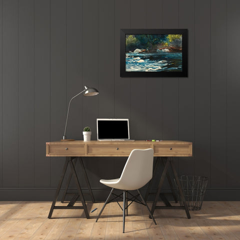 The Rapids, Hudson River, Adirondacks Black Modern Wood Framed Art Print by Homer, Winslow