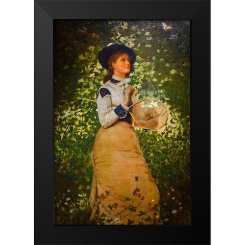 Butterflies Black Modern Wood Framed Art Print by Homer, Winslow