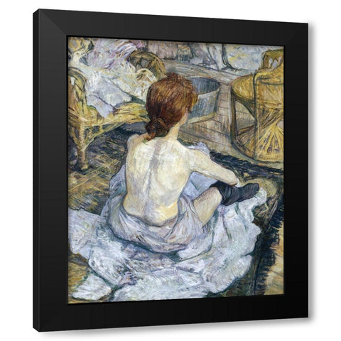 Rousse Black Modern Wood Framed Art Print by Toulouse-Lautrec, Henri de
