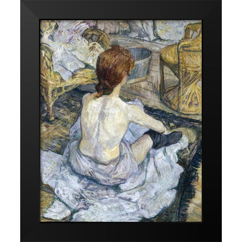 Rousse Black Modern Wood Framed Art Print by Toulouse-Lautrec, Henri de
