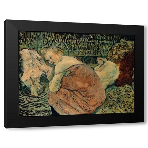 Two Friends Black Modern Wood Framed Art Print by Toulouse-Lautrec, Henri de