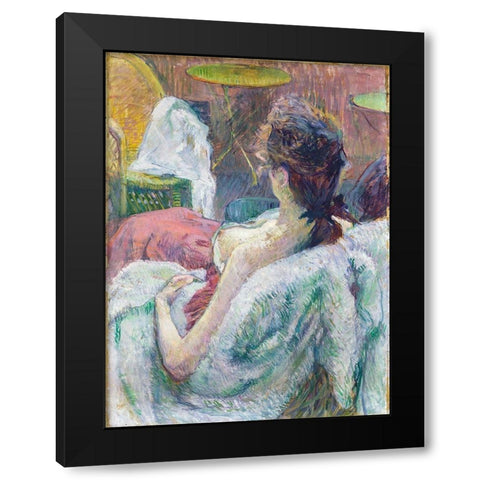 The Model Resting Black Modern Wood Framed Art Print by Toulouse-Lautrec, Henri de