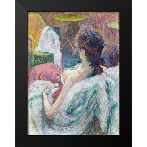 The Model Resting Black Modern Wood Framed Art Print by Toulouse-Lautrec, Henri de