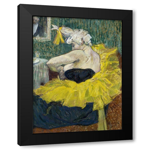 The Clown Cha-U-Kao Black Modern Wood Framed Art Print by Toulouse-Lautrec, Henri de