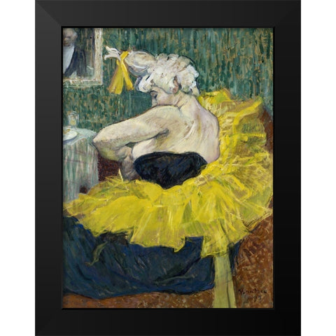 The Clown Cha-U-Kao Black Modern Wood Framed Art Print by Toulouse-Lautrec, Henri de