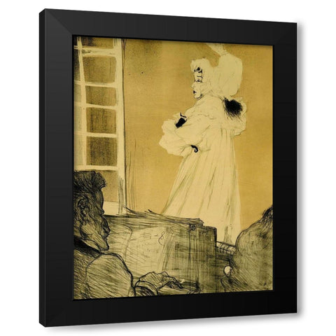 Miss May Belfort Black Modern Wood Framed Art Print by Toulouse-Lautrec, Henri de