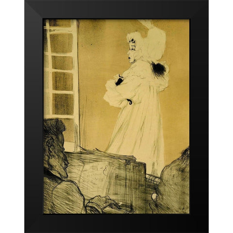 Miss May Belfort Black Modern Wood Framed Art Print by Toulouse-Lautrec, Henri de