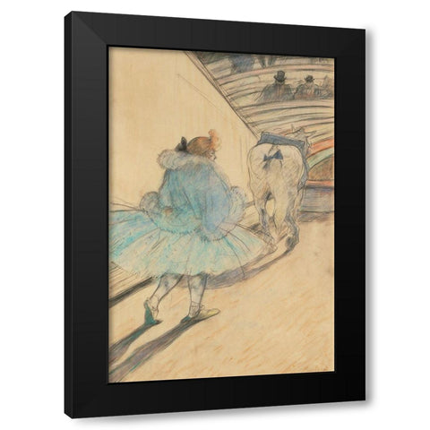 At the Circus Entering the Ring Black Modern Wood Framed Art Print by Toulouse-Lautrec, Henri de