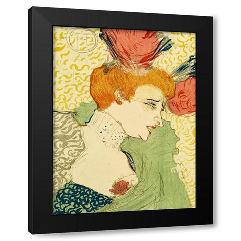 Bust of Mlle. Marcelle Lender Black Modern Wood Framed Art Print with Double Matting by Toulouse-Lautrec, Henri de