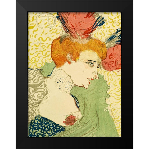 Bust of Mlle. Marcelle Lender Black Modern Wood Framed Art Print by Toulouse-Lautrec, Henri de