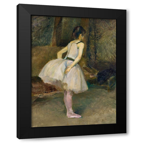 Dancer Black Modern Wood Framed Art Print by Toulouse-Lautrec, Henri de