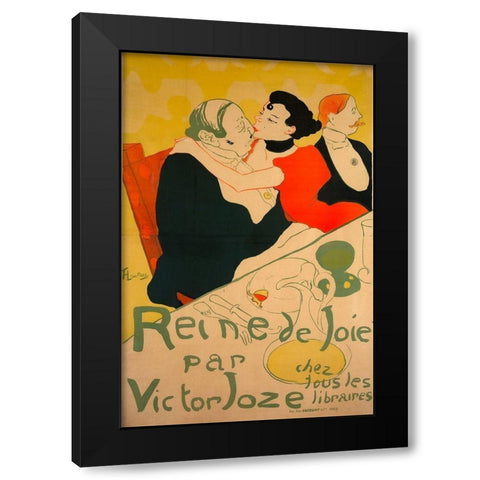 Reine de Joie Black Modern Wood Framed Art Print by Toulouse-Lautrec, Henri de