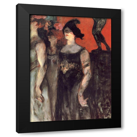 Messalina Black Modern Wood Framed Art Print by Toulouse-Lautrec, Henri de