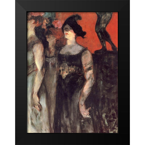 Messalina Black Modern Wood Framed Art Print by Toulouse-Lautrec, Henri de