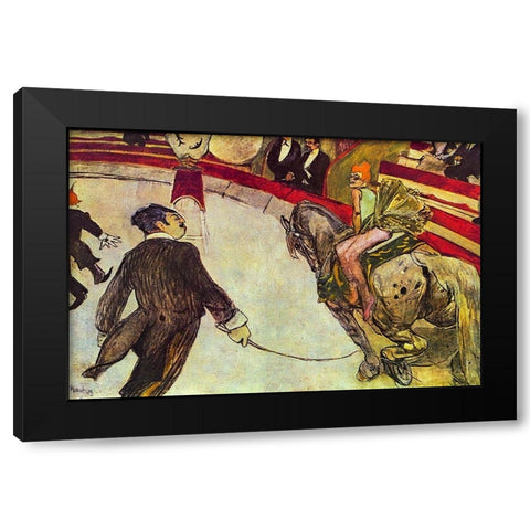 At the circus Fernando Black Modern Wood Framed Art Print with Double Matting by Toulouse-Lautrec, Henri de
