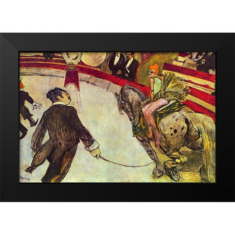 At the circus Fernando Black Modern Wood Framed Art Print by Toulouse-Lautrec, Henri de
