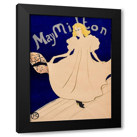 May Milton Black Modern Wood Framed Art Print with Double Matting by Toulouse-Lautrec, Henri de