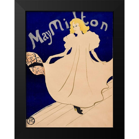 May Milton Black Modern Wood Framed Art Print by Toulouse-Lautrec, Henri de