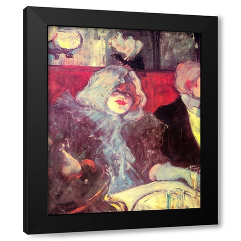 In a private room at the Rat mort Black Modern Wood Framed Art Print with Double Matting by Toulouse-Lautrec, Henri de