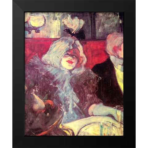 In a private room at the Rat mort Black Modern Wood Framed Art Print by Toulouse-Lautrec, Henri de