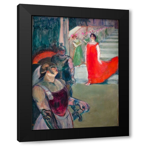 The Opera Messelina at Bordeaux Black Modern Wood Framed Art Print by Toulouse-Lautrec, Henri de