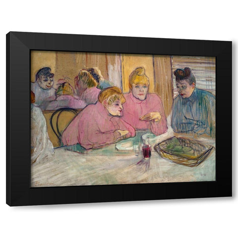 The Ladies in the Dining Room Black Modern Wood Framed Art Print with Double Matting by Toulouse-Lautrec, Henri de