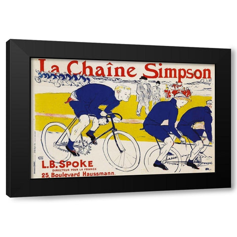 La Chaine Simpson Black Modern Wood Framed Art Print by Toulouse-Lautrec, Henri de