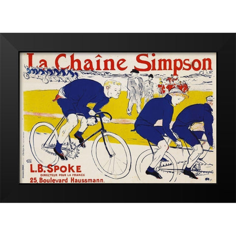 La Chaine Simpson Black Modern Wood Framed Art Print by Toulouse-Lautrec, Henri de