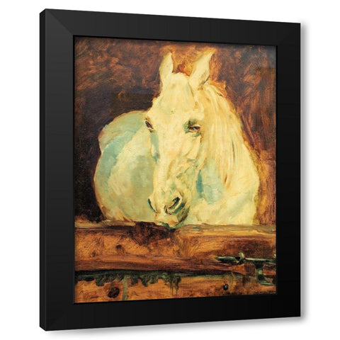 The Grey Horse Black Modern Wood Framed Art Print by Toulouse-Lautrec, Henri de