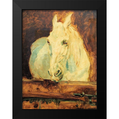 The Grey Horse Black Modern Wood Framed Art Print by Toulouse-Lautrec, Henri de