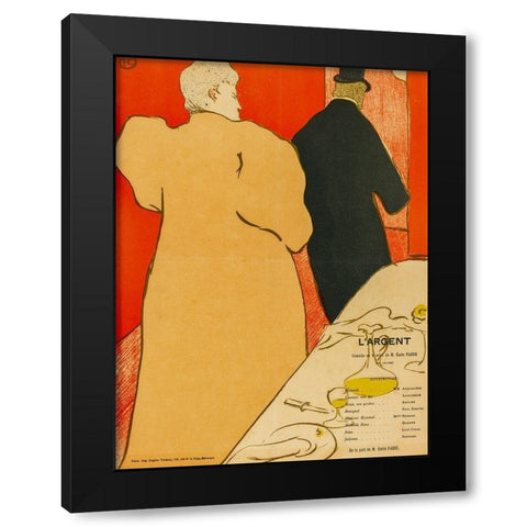 LArgent Black Modern Wood Framed Art Print by Toulouse-Lautrec, Henri de