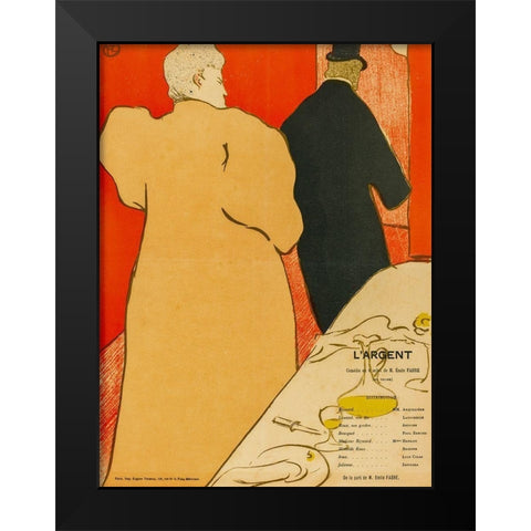 LArgent Black Modern Wood Framed Art Print by Toulouse-Lautrec, Henri de