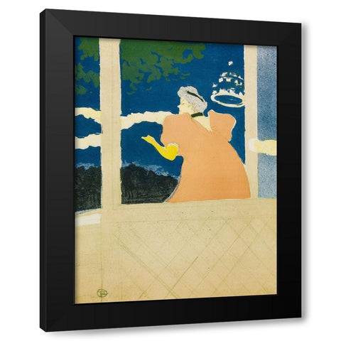 Aux Ambassadeurs Black Modern Wood Framed Art Print by Toulouse-Lautrec, Henri de