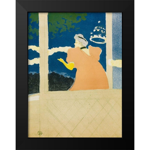 Aux Ambassadeurs Black Modern Wood Framed Art Print by Toulouse-Lautrec, Henri de