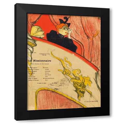 Le Missionnaire Black Modern Wood Framed Art Print with Double Matting by Toulouse-Lautrec, Henri de