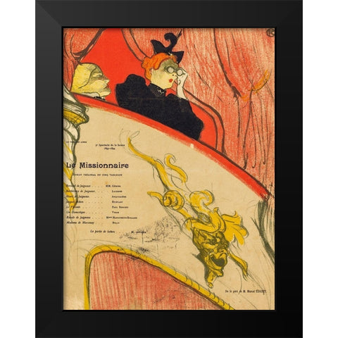 Le Missionnaire Black Modern Wood Framed Art Print by Toulouse-Lautrec, Henri de