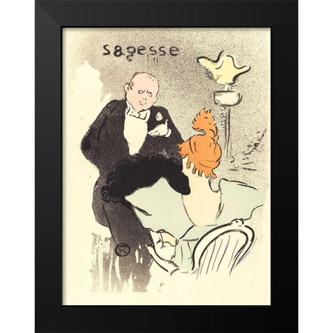 Wisdom Sagesse Black Modern Wood Framed Art Print by Toulouse-Lautrec, Henri de