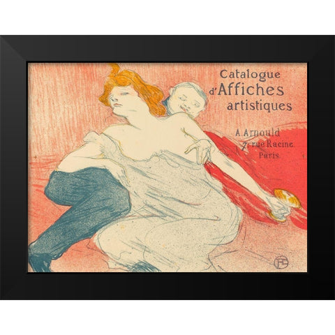 Debauchery Black Modern Wood Framed Art Print by Toulouse-Lautrec, Henri de