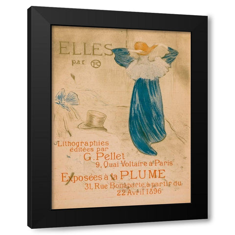 Elles, Frontispiece Black Modern Wood Framed Art Print with Double Matting by Toulouse-Lautrec, Henri de
