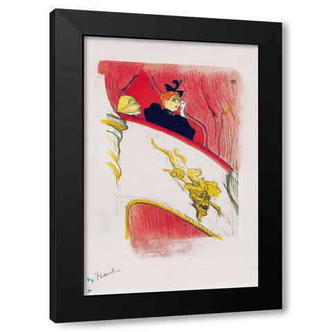 La Loge au mascaron dore Black Modern Wood Framed Art Print by Toulouse-Lautrec, Henri de