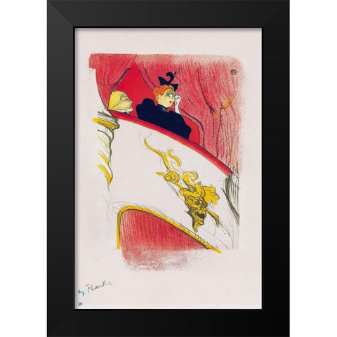 La Loge au mascaron dore Black Modern Wood Framed Art Print by Toulouse-Lautrec, Henri de