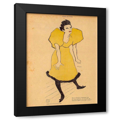 Polaire Black Modern Wood Framed Art Print by Toulouse-Lautrec, Henri de