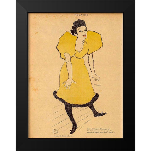 Polaire Black Modern Wood Framed Art Print by Toulouse-Lautrec, Henri de